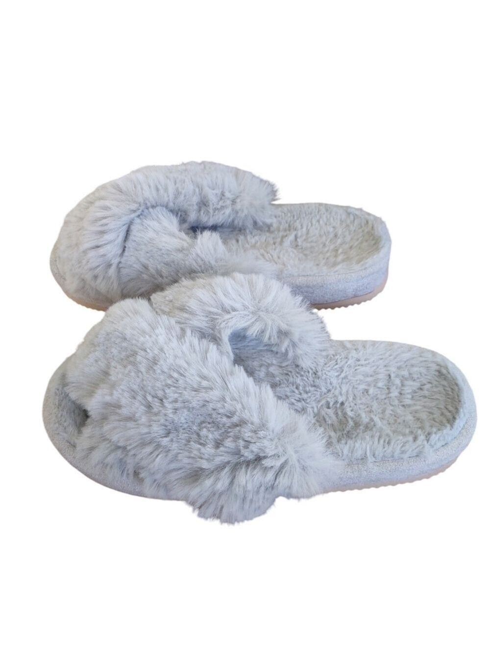 Women's Blue Gray Slippers Small - Picture 3 of 4